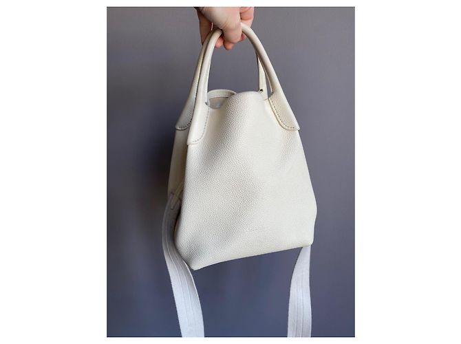 Borsa Loro Piana Bale Piccola Bianca in Pelle - vista 14
