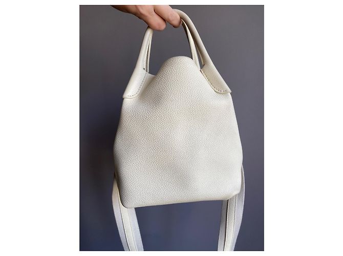 Borsa Loro Piana Bale Piccola Bianca in Pelle - vista 15