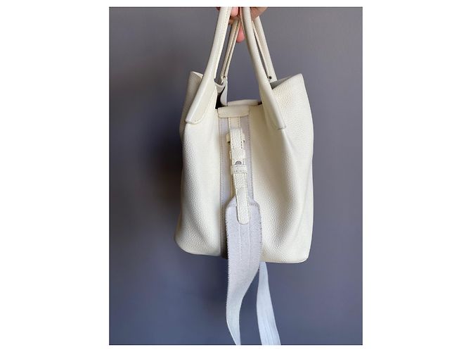 Borsa Loro Piana Bale Piccola Bianca in Pelle - vista 16