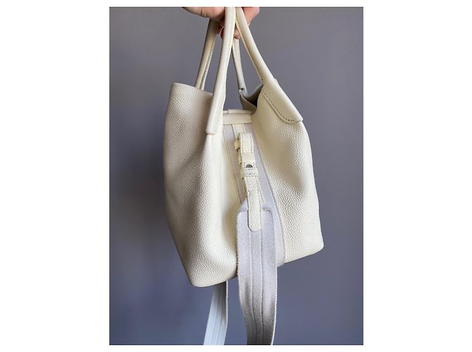 Borsa Loro Piana Bale Piccola Bianca in Pelle - vista 17