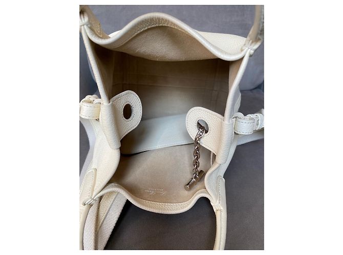 Borsa Loro Piana Bale Piccola Bianca in Pelle - vista 8