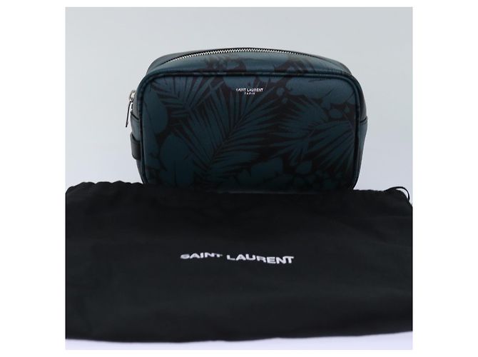 Pochette in PVC verde Auth ac3173 SAINT LAURENT - vista 12