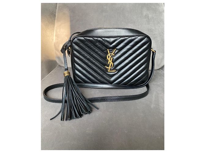 Borsa Lou Saint Laurent in pelle nera Nero - vista 3