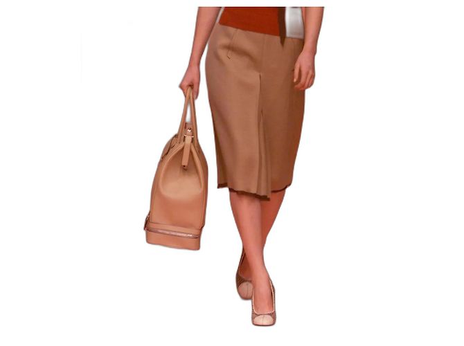 Borsa da dottore in pelle cammello con zip Prada Autunno 2000 - vista 2