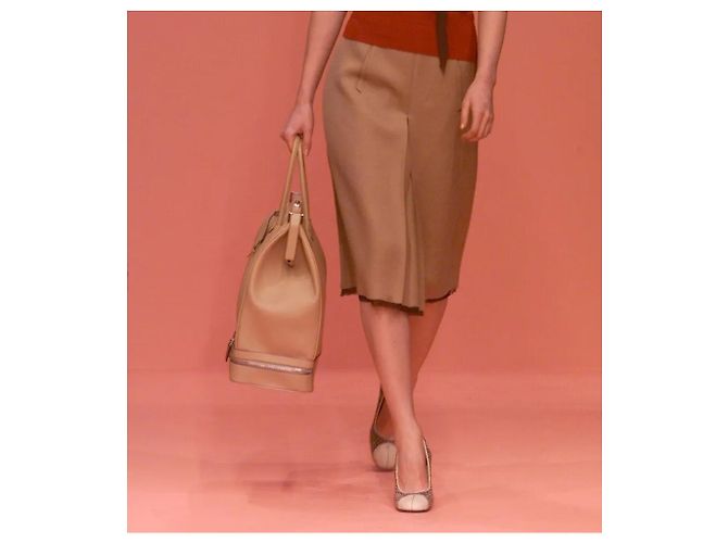 Borsa da dottore in pelle cammello con zip Prada Autunno 2000 - vista 3