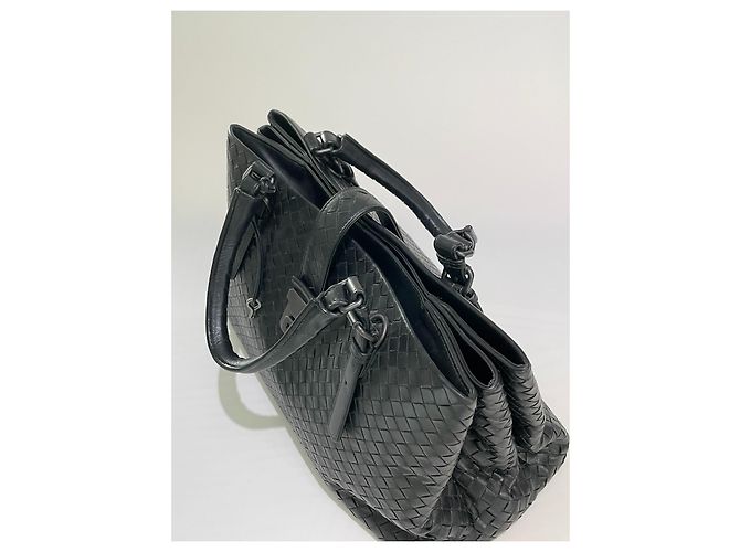 Bottega Veneta Borsa Roma Intrecciato Nappa Media Nera Nero - vista 12