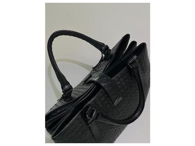 Bottega Veneta Borsa Roma Intrecciato Nappa Media Nera Nero - vista 18