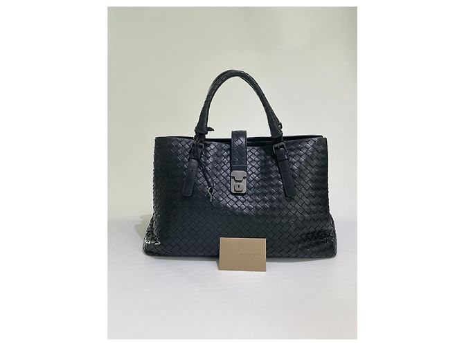 Bottega Veneta Borsa Roma Intrecciato Nappa Media Nera Nero - vista 2