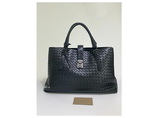 Bottega Veneta Borsa Roma Intrecciato Nappa Media Nera Nero - vista 3