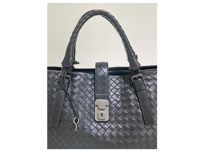 Bottega Veneta Borsa Roma Intrecciato Nappa Media Nera Nero - vista 4