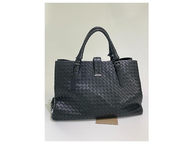 Bottega Veneta Borsa Roma Intrecciato Nappa Media Nera Nero - vista 6