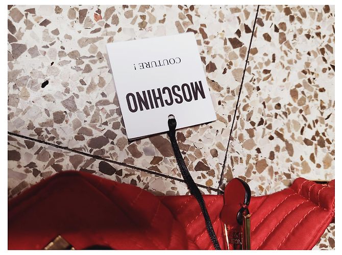 Moschino Biker Borsa a Spalla Rossa Rosso - vista 4