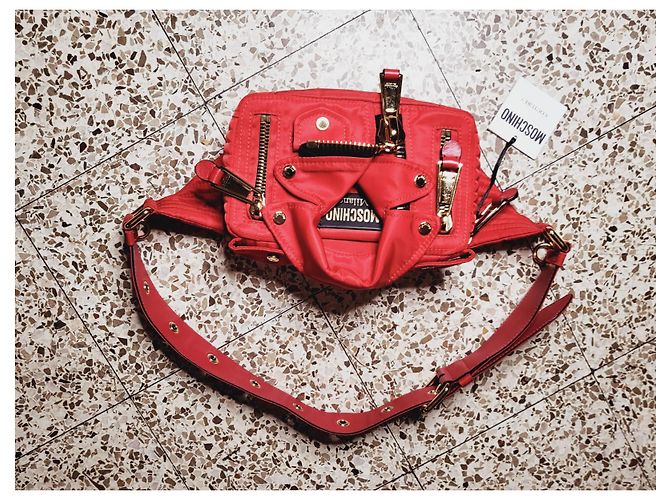 Moschino Biker Borsa a Spalla Rossa Rosso - vista 8