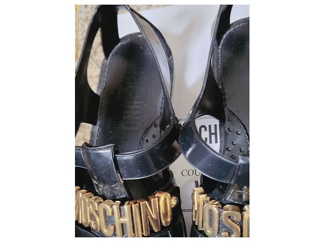 Sandali Moschino Neri e Oro Nero D'oro - vista 2