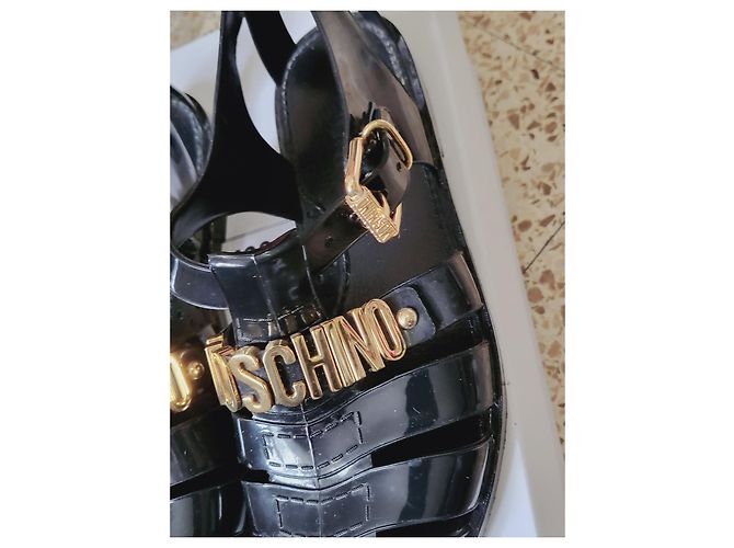 Sandali Moschino Neri e Oro Nero D'oro - vista 3
