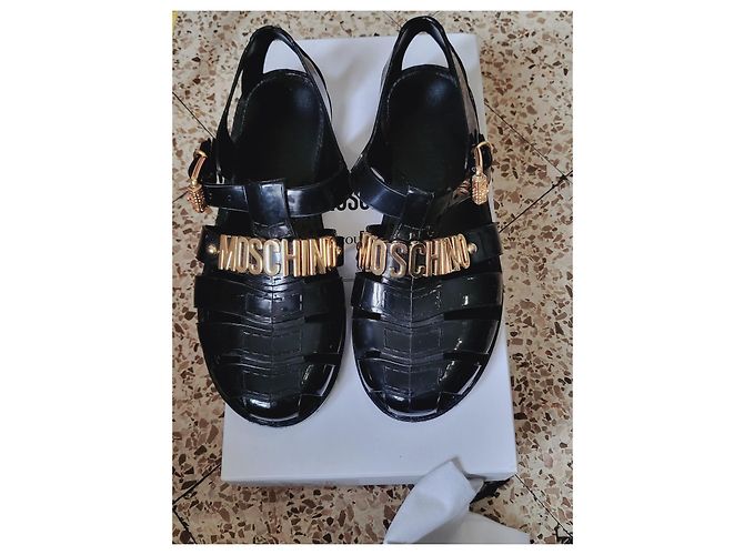 Sandali Moschino Neri e Oro Nero D'oro - vista 4