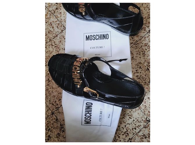 Sandali Moschino Neri e Oro Nero D'oro - vista 5