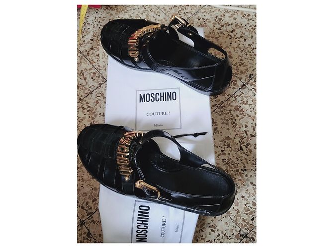 Sandali Moschino Neri e Oro Nero D'oro - vista 6