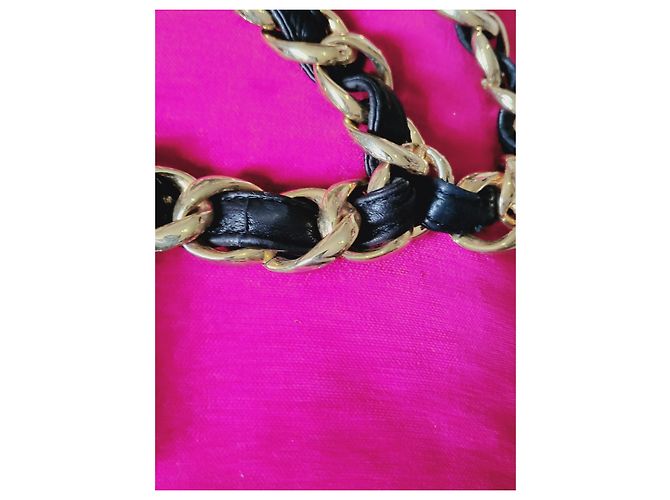 Wallet On Chain Borsa a cintura Chanel nera in pelle oro Nero D'oro - vista 11