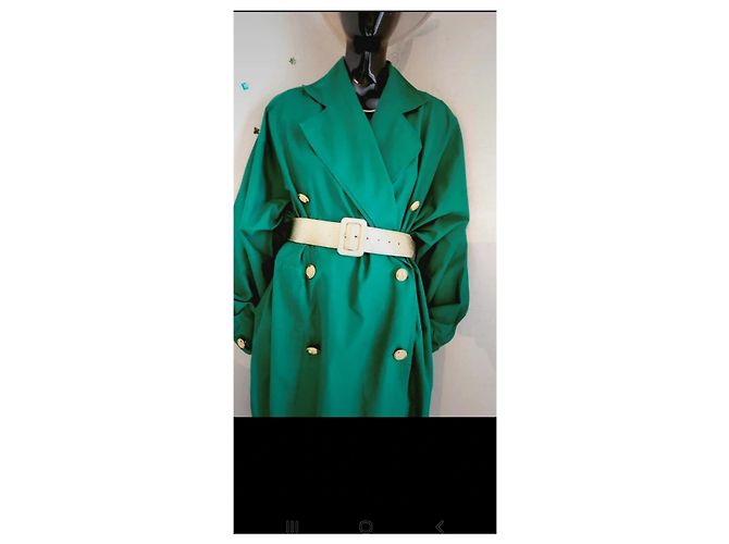 Gabardina Yves Saint Laurent Verde Claro Algodón - vista 11