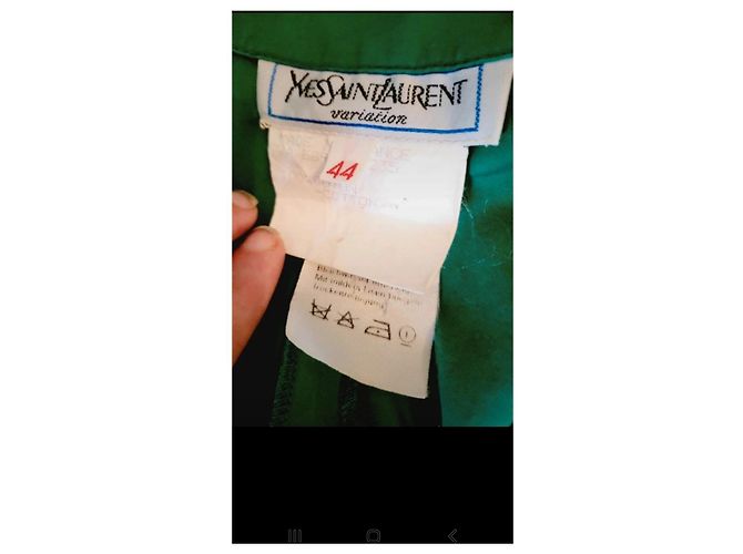 Gabardina Yves Saint Laurent Verde Claro Algodón - vista 2