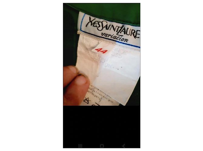 Gabardina Yves Saint Laurent Verde Claro Algodón - vista 4