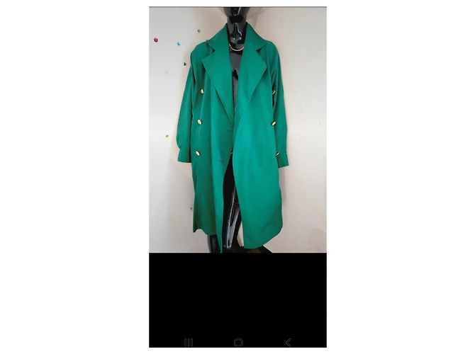 Gabardina Yves Saint Laurent Verde Claro Algodón - vista 5