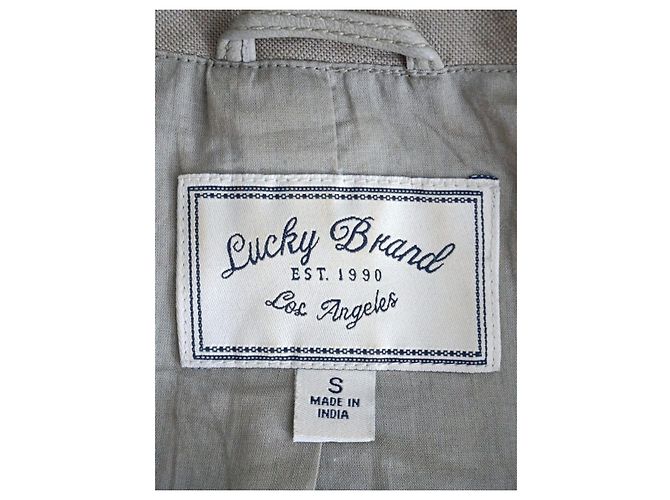 Autre Marque Lucky Brand kurze Jacke grau aus Baumwolle und Lammleder Größe 38 - Ansicht 4