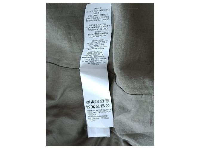 Autre Marque Lucky Brand kurze Jacke grau aus Baumwolle und Lammleder Größe 38 - Ansicht 5