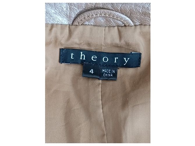 Jaqueta Curta de Couro Bronze Theory - vista 4