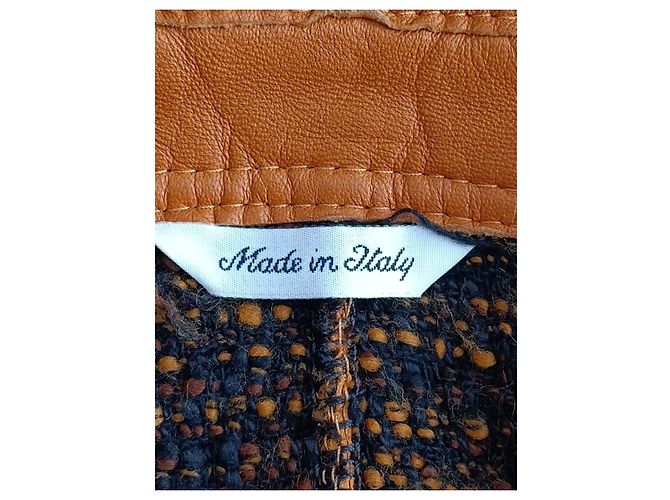 Autre Marque Orange Lederjacke aus Straußenleder Größe S - Ansicht 3