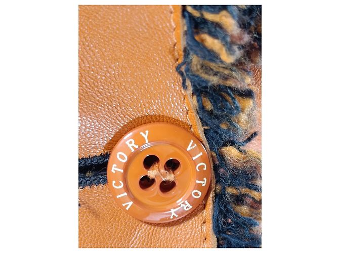 Autre Marque Orange Lederjacke aus Straußenleder Größe S - Ansicht 4