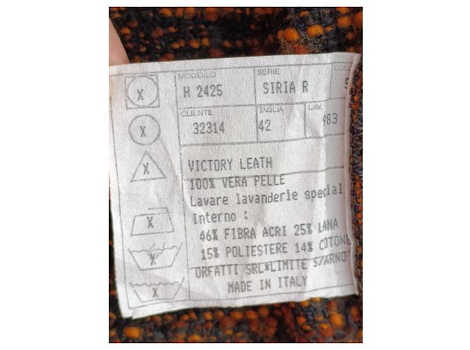 Autre Marque Orange Lederjacke aus Straußenleder Größe S - Ansicht 5