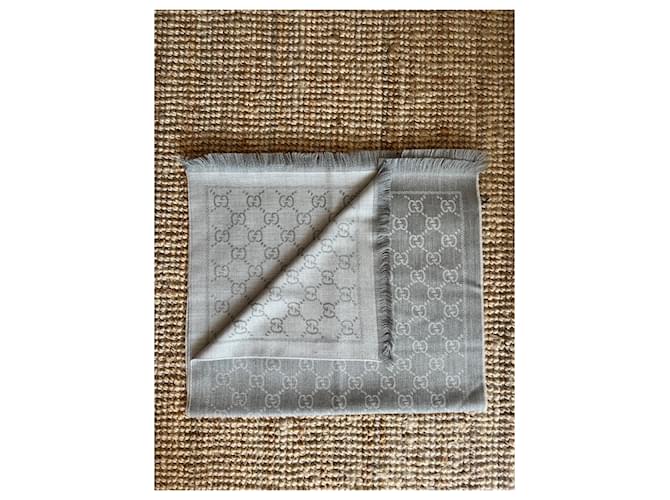 Sciarpa Gucci Monogramma Donna Grigia Grigio - vista 10