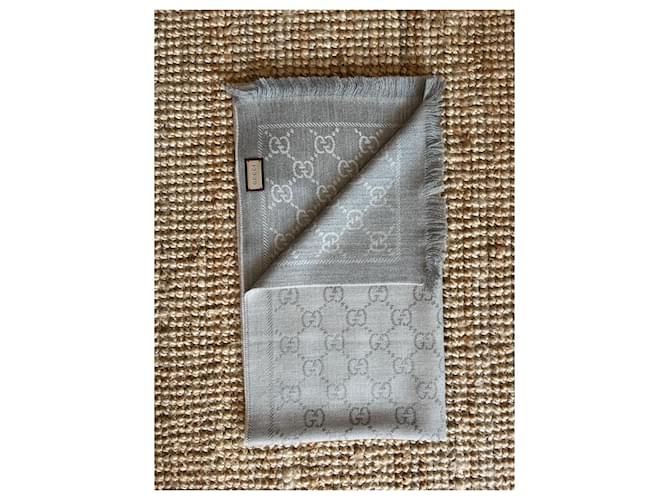 Sciarpa Gucci Monogramma Donna Grigia Grigio - vista 12