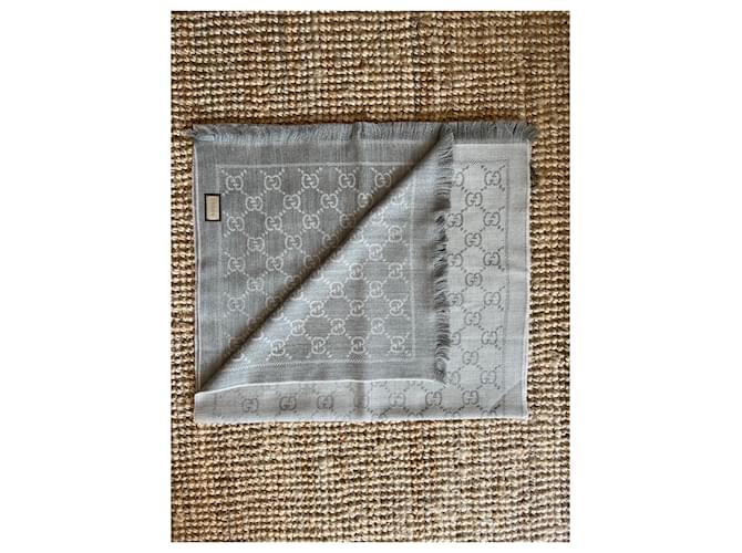Sciarpa Gucci Monogramma Donna Grigia Grigio - vista 3