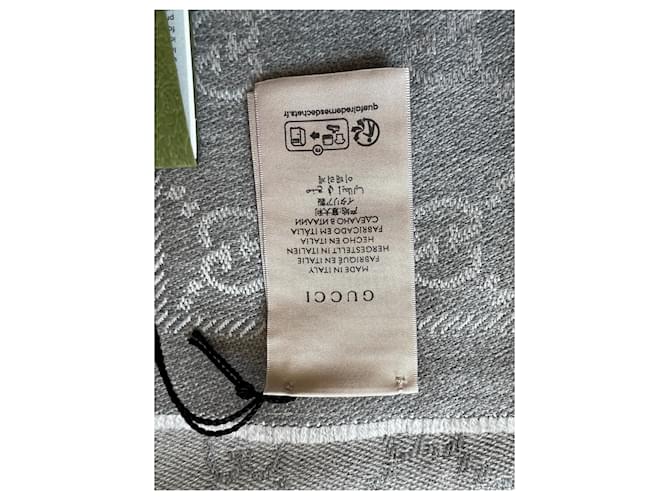 Sciarpa Gucci Monogramma Donna Grigia Grigio - vista 5