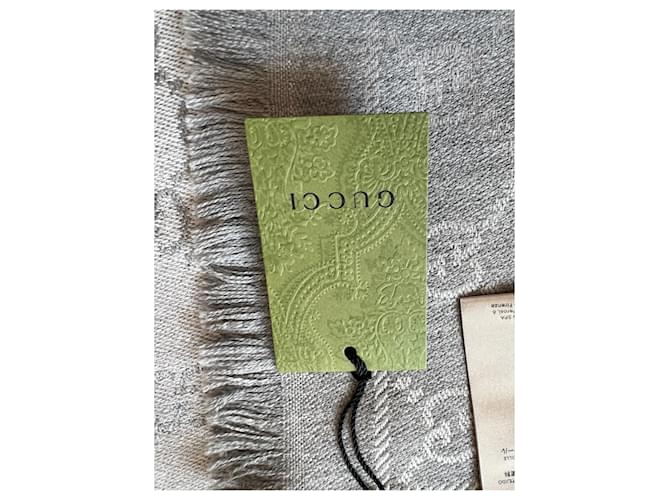 Sciarpa Gucci Monogramma Donna Grigia Grigio - vista 8