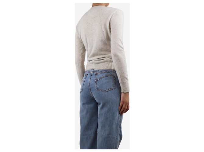 Altuzarra Cardigan froncé à pois gris clair - taille M - vue 2