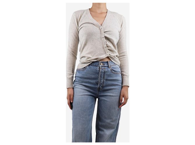 Altuzarra Cardigan froncé à pois gris clair - taille M - vue 3