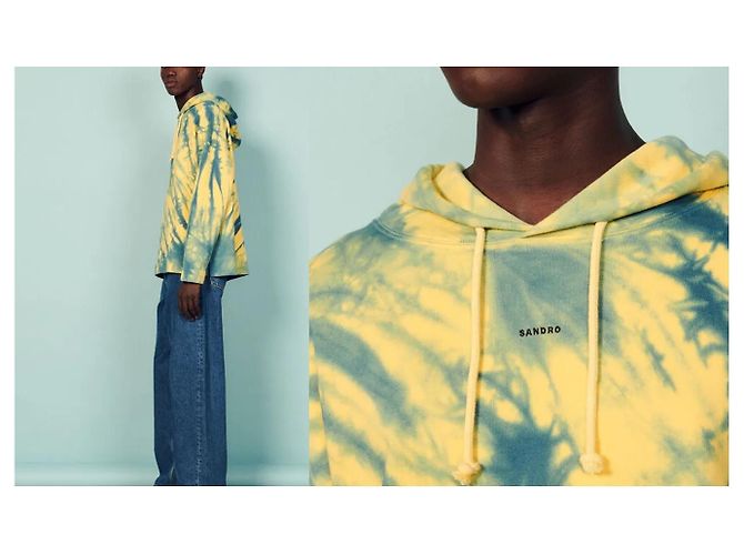 Sandro Hoodie Tie-Dye Baumwolle XL Mehrfarben - Ansicht 3