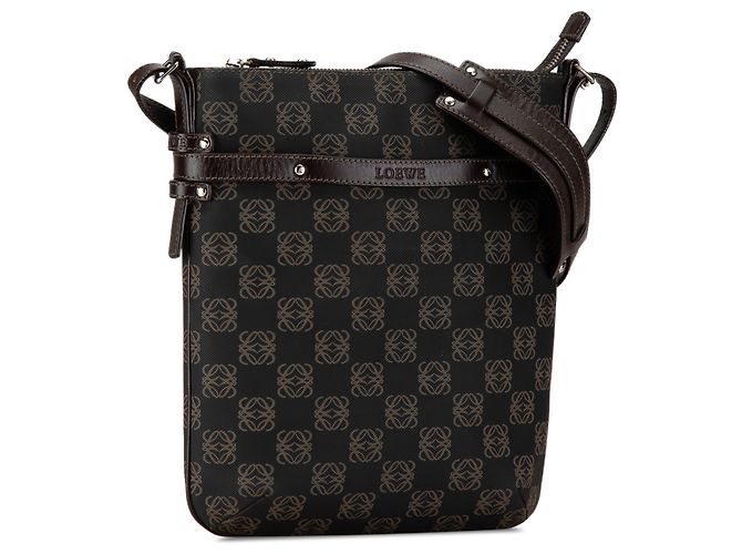 LOEWE Borsa a tracolla in tela nera con anagramma - vista 2