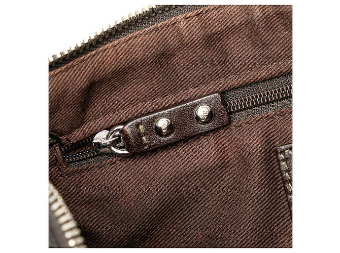LOEWE Borsa a tracolla in tela nera con anagramma - vista 9