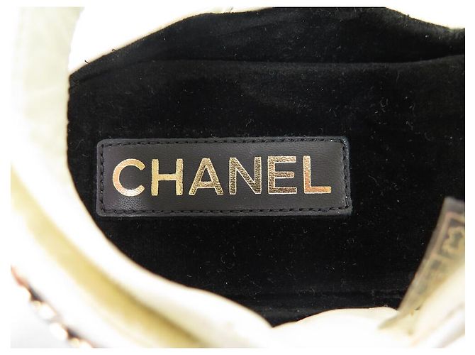 SCARPE CHANEL DAD G37455 SANDALI CON TACCO 38 CUOIO BIANCO ROTTO - vista 8