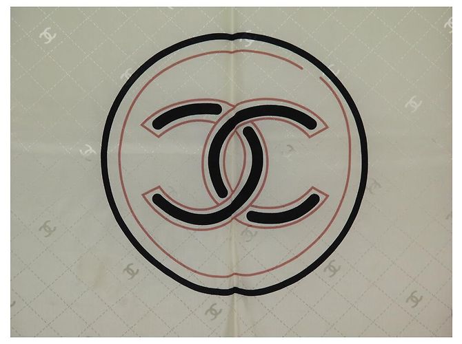 BUFANDA CHANEL LOGO CC 31 RUE CAMBON 90 CM SEDA ECRU Crudo - vista 7