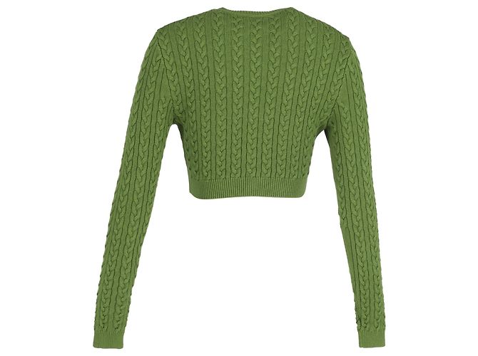 Erdem verziertes Kabelstrick-Cropped-Cardigan aus Baumwolle - vista 3