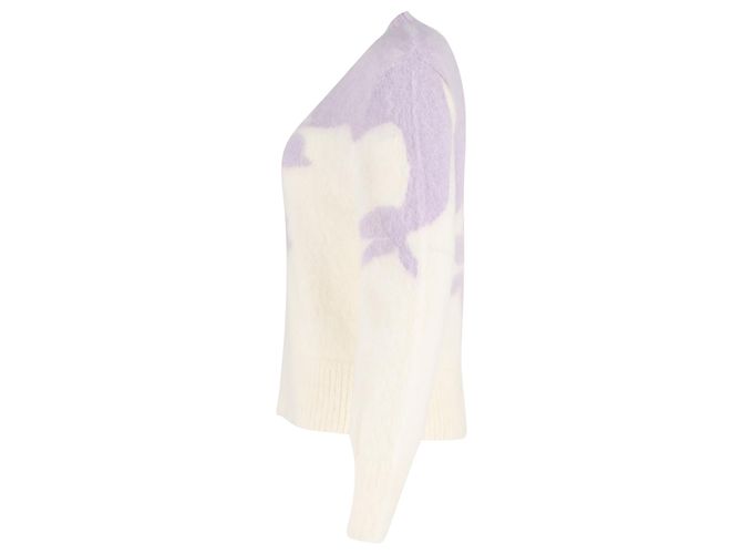 Erdem Salma Sweater in Cream and Purple Mohair - vista 2