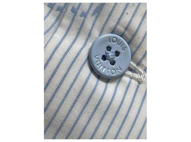 Camicia Louis Vuitton Monogramma in cotone bianca e blu Bianco - vista 3