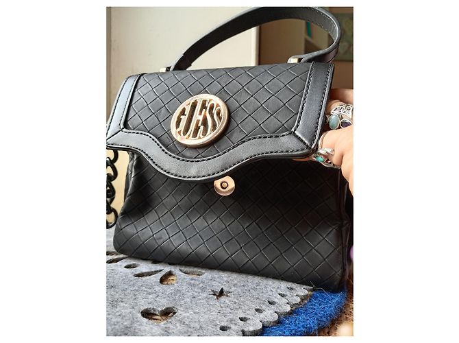 Borsa a mano Guess in pelle nera Nero - vista 7