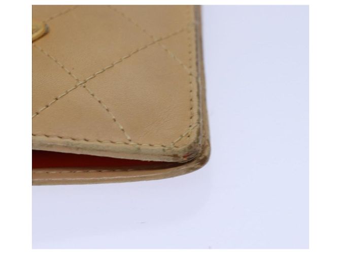 CHANEL Línea Cambon Monedero Largo de Cuero Beige CC Auth bs16763 - vista 14